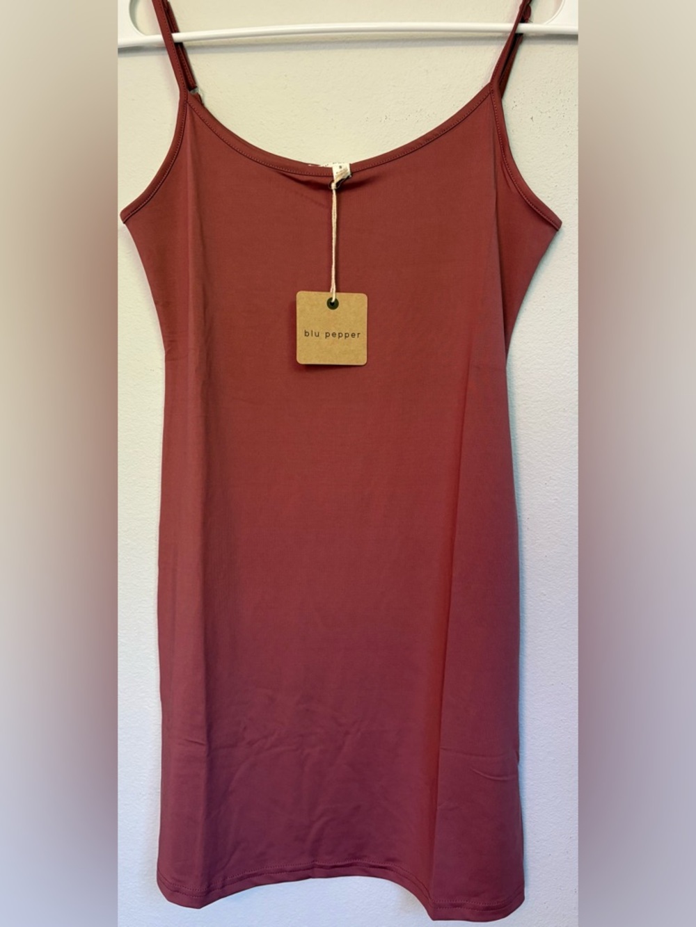 Blu Pepper NWT Cami Slip Dress S Dusty Rose Bodycon Spaghetti Strap Mini